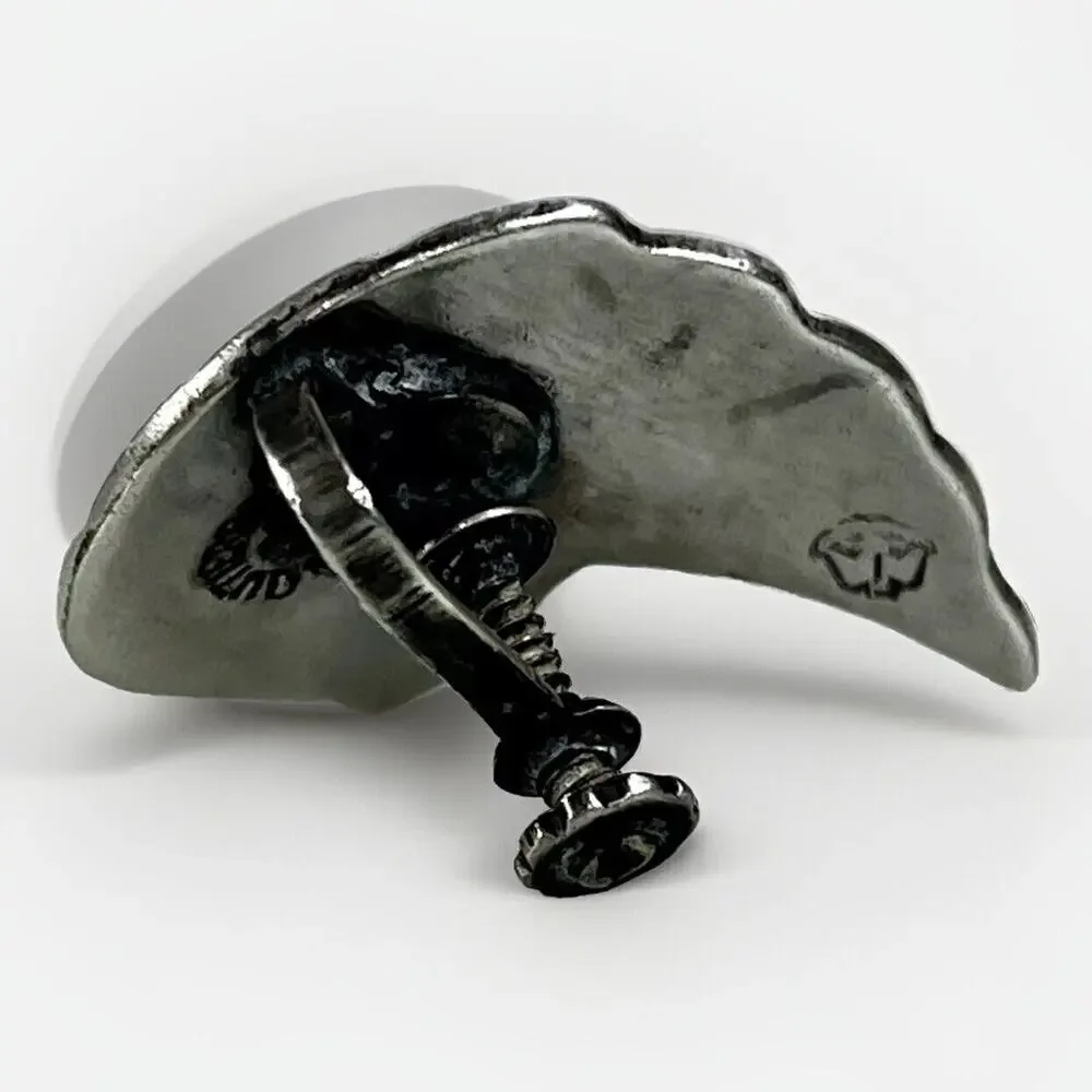 VTG Gutierrez Taxco RAM Skull Modernist Sterling Silver Earring/Brooch Mexico